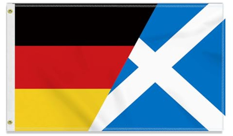 Grande bandiera della Germania, 90 x 150 cm, grande striscione dell'amicizia della Scozia 150D, resistente, stampa laterale, decorazione con occhielli in ottone grande Scotland