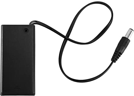 Losueeun DC 9 V PP3 - Porta batteria con ON/OFF + spina da 2,1 mm