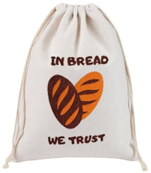 Lot de 1 Sacs à Pain en Lin avec Cordon de Serrage, Sac a Pain Tissu, Sac à Pain Coton Lin, Sacs à Cordon de Pain Réutilisables, Pochettes à Cordon en Coton et Lin pour Emballage Baguette,30 * 40cm