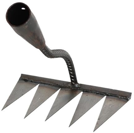 Acunny Garden Rake, Weeding Rake Tool | Portable Iron Landscaping Rake for Lawn | Garden Hoes Heavy Duty Manual Weed Weed Yard Leaves Claw,