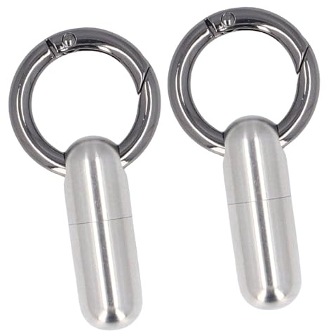 Generic BOCCHE CAPSULA ACCIAIO IN INCARPAI Inossidabile, Contenitore Portachiavi Multiplo da 2 Pc per attività all'aperto (SILVER)