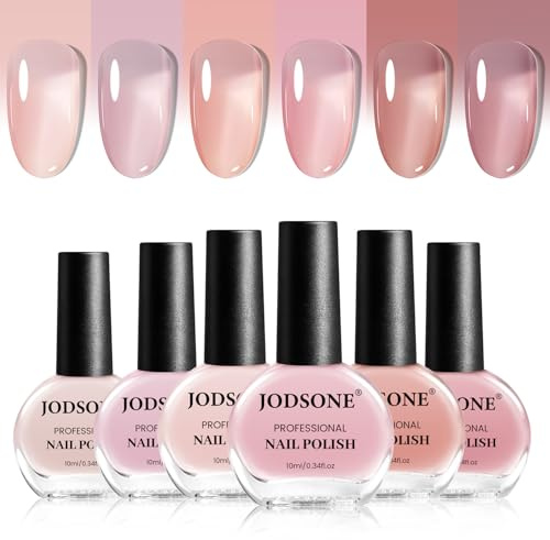 JODSONE Jelly Smalto Set 6 Colori, Senza Chip, Durevole, Asciugatura Rapida, All'aria, Manicure Professionale, Unghie Ad Asciugatura Rapida Kit Smalto per Unghie Nail Art Manicure DIY Salon