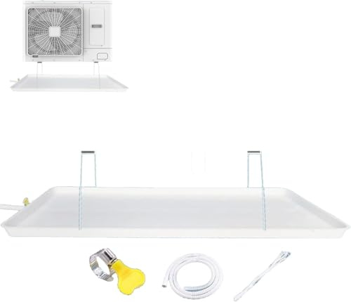 Bandeja de Drenaje, Bandeja de plástico para Aires acondicionados portátiles, Bandeja de Goteo de Agua condensada, Bandeja de Goteo para Aire Acondicionado con Tubo de Drenaje, ki