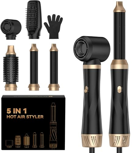 UMIGA Professional Hot Air Styler Brush, 5 in 1 Hair Dryer Hair Styler, Creates Frizz Free Smoothing Voluminous Blowouts and Loose Curls, Ideal for All Hair Styler with Heat Protection