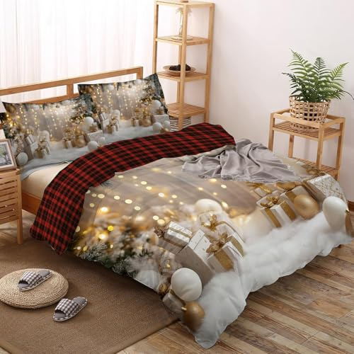 CEDNXOER Couronne Simple en Branches Housse de Couette 200x200cm, Parure de Lit de Motif Moderne Ballon Réversible Housse Couette 2 Personnes, 2 Taies d'oreiller 65x65 cm avec Fermeture Éclair