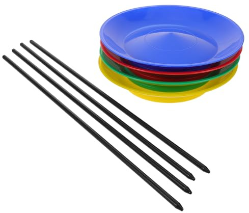 MUSISALY Set 4 Piatti Rotanti per Gioco di Abilità con Bastoncini Giocattolo per Abilità Circensi Piatto Rotante Morbido Portatile per Spettacoli e Allenamento Giocolieri Principianti