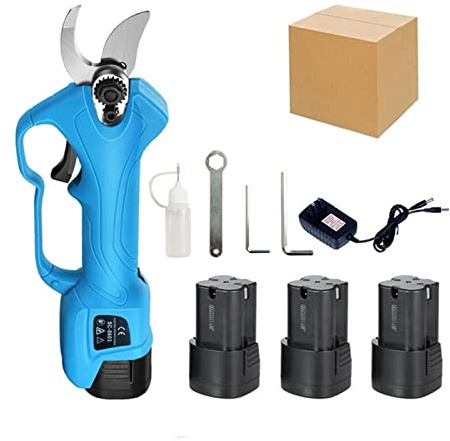 Potatore a batteria da 16,8 V Potatura agli ioni di litio Taglio Forbici elettriche efficienti Bonsai Rami elettrici Attrezzi da giardino SC-8603(Three batteries(BOX))