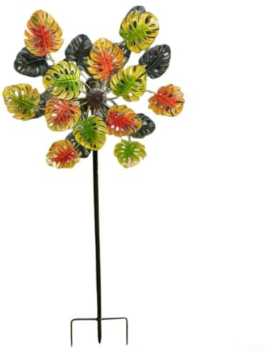 Metal Sunflower Windmill Weathervane, Weather Resistant Iron Garden Decoration, Large Whimsical Lawn Sculpture For Outdoor Yard Patio, Dual-Sided Rotating Art