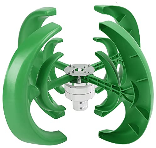 Aramox Wind Generador Eólico Vertical 1200W Acero Aleado y Plástico 4 Aspas Arranque Bajo a 2m S para Barcos Cabinas Terrazas Casas Móviles Energía (12V)