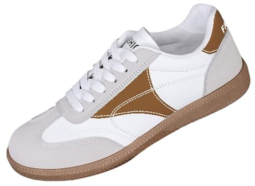 szvbofueck Baskets plates pour femme, respirantes, légères, antidérapantes, chaussures de fitness, chaussures de marche confortables avec lacets, chaussures de jogging, chaussures pieds nus pour la