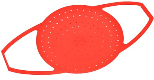 ELEOUTI Vaporera de Silicona Plegable Roja Mango Aislante para Cocinar Frutas y Salchichas Fácil de Usar y Limpiar