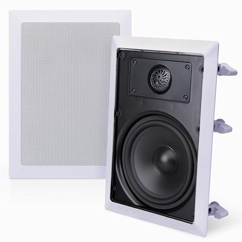 Pyle 150 watt 5,25'' inbyggnadshögtalare för vägg/tak – 2-vägs infällda stereohögtalare | 5-1/4'' mellanbas-högtalare – vit (par)