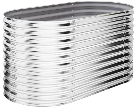 Plate-bande surélevée Composteur mélèze/métal rectangulaire 210 x 109 x 45/75 Cm très stable