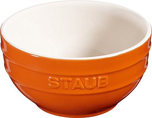 Set polvere di ceramica ciotola scodella frutta ciotola rotonda arancione 14 cm