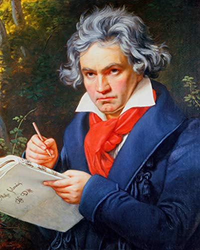 kunst für alle Kunstdruck/Poster: Joseph Karl Stieler Bildnis Ludwig Van Beethoven beim Komponieren der Missa Solemnis Bonn - hochwertiger Druck, Bild, Kunstposter, 40x50 cm