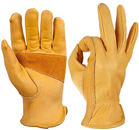 Guantes clásicos de motocicleta para conducción, de piel de vacuno, para uso en verano, color amarillo