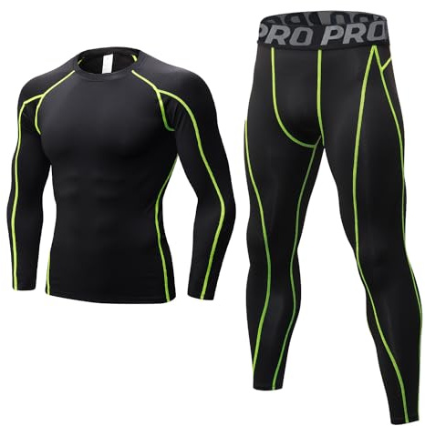 LANBAOSI Mens Thermal Underwear Set Long Sleeve Skins Base Layer Compression Top and Bottoms Long Johns for Cycling, Skiing, Outdoor Sports