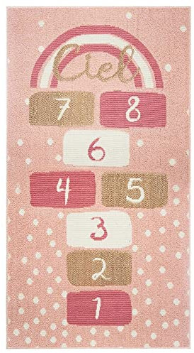 Atmosphera - Alfombra Infantil 'Marelle' - Rosa 80 x 150 cm