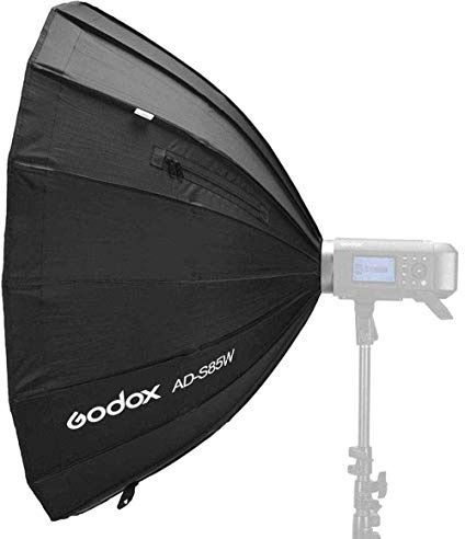 GODOX AD-S85W Softbox 85cm White Lightweight and Portable Folding white Lighting Modifier Godox Fit Quick and Easy Assembly Inner Outer Diffuser Build Studio Portrait Product Photography