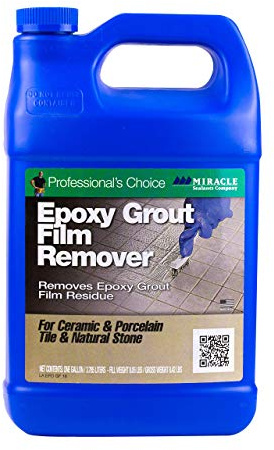 4 Set Miracle Sealants Epoxy Grout Film Remover Cleaners, Model EPOREMGAL4, Easy application makes cleaning fast, Color Clear, Size Gallon