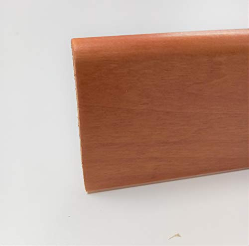 Hobby Legno Battiscopa in Legno Massello mm. 70x10. Made in Italy. (Tinta Noce Chiaro mm.70x10 ml. 20)