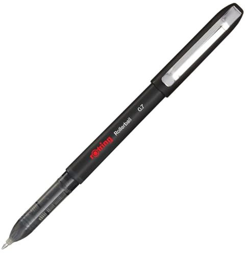 rOtring Rollerball Tintenroller | feine Spitze (0,7 mm) für saubere Linien | schwarze Tinte | 12 Stück