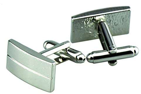 Aotiwe Groomsmen Cufflinks Set of 5, Cufflinks for Men Funny Rectangular Silver Copper for Business Father's Day