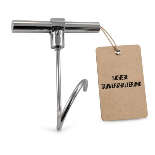 ARBO-INOX Tauwerkhalterung – Reling-/Wandmontage – Edelstahl A4, Silber