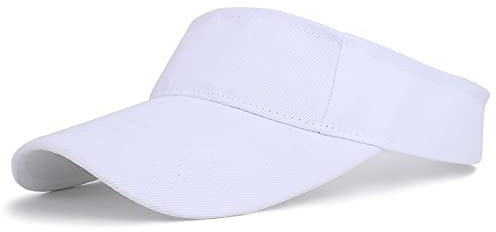 JowTreex Kids Sport Sun Visors Cap - Adjustable Athletic Sports Hat Sun Protect Golf Visor Cap Hat fit for 6 to 12 Years (as8, Age, 6_Years, 12_Years, White, One Size)