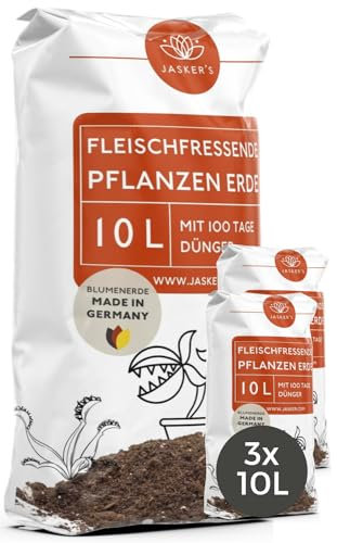 JASKER'S Fleischfressende Pflanzen Erde 30 L-Karnivorenerde-Frisch abgefüllt für Venusfliegenfalle, Sonnentau & andere fleischfressende Pflanzen-Erde für fleischfressende Pflanzen-Carnivoren-Erde