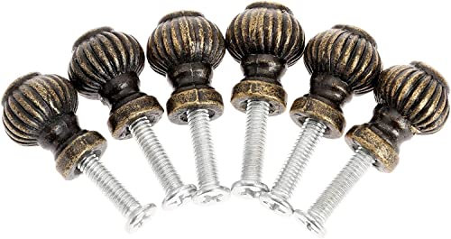 Mgoodoo 14mm Mini Boutons de Tiroirs Bronze Vintage, Lot de 6 Petits Boutons à Tête Ronde, Bouton de Meuble pour Boîte en Bois Antique, Poignées pour Tiroirs Armoires Placard