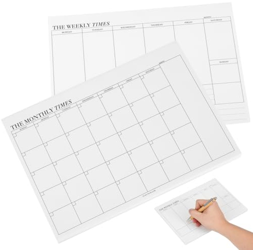 STOBOK 2pcs Monthly Planner Notepad Tear-Off 60Pages/Book Blank Calendar Sheets For Office Schedule 9.6 X 6.9 Inch Undated Monthly Calendar Sheet
