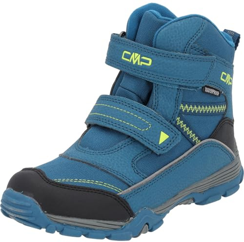 CMP Kids Pyry Wp-38Q4514-J, Snow Boot, Petrol-Yellow Fluo, 36 EU, Benzin-Gelb, 36 EU