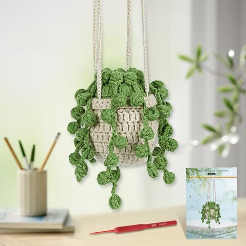 kdafio Crochet Kit for Beginners Hanging Potted Plant Crochet Starter Kit