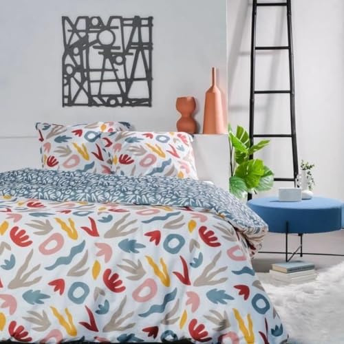Today Parure De Lit Double Réversible Sunshine en Coton Imprimé Divers - Multicolore - 240 X 260 Cm