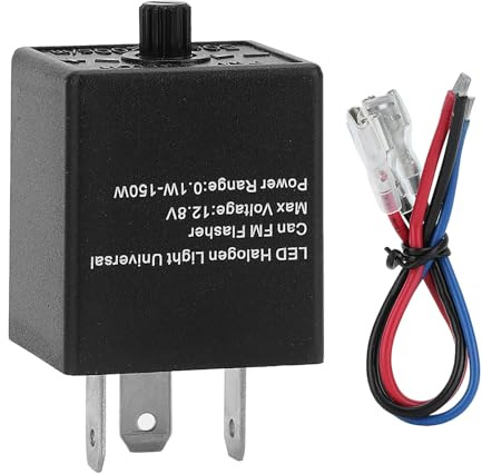 Aramox LED-Blinkrelais 12V 24V Universell, 3-Polig Blinkerrelais mit Einstellbarer Blinkfrequenz – Behebt Schnelles Blinken für Auto, Motorrad, LKW – Plug & Play, Wasserdicht, SMD-Technologie