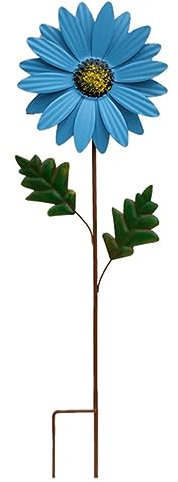 XJKLBYQ Sunflower Wind Spinners,Garden Metal Stake,Sunflower Windmill Pinwheels Flower Garden Ornaments for Outdoor Garden Yard Patio Decoration (Blue)