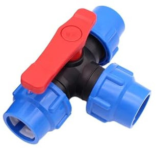ExcInter 3-Way Ball Valve, 20mm Diameter Interfaces Tee Valve Quick Connector Plastic Shut-Off Valve T-Type Switch Water Splitter for Garden & Agriculture Watering (1 Piece)