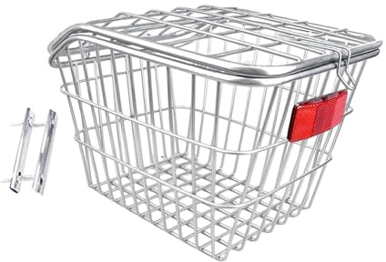 rockible Panier arrière de vélo avec Couvercle, Panier de Rangement de vélo en Fer, Porte-Bagages pour randonnée, équitation, Bagages en Plein air