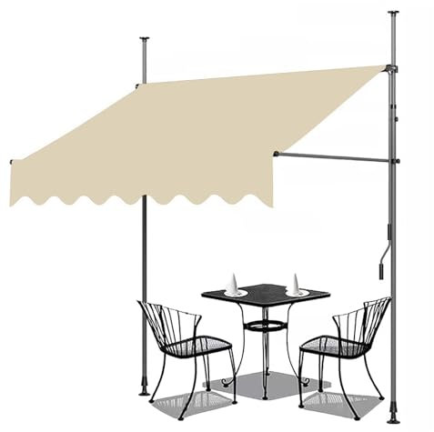 LXRHLIKG Store Banne Rétractable, Store Banne de Patio Parasol Réglable en Hauteur Rétractable pour Cour Arrière, Jardin (Color : Beige, Size : XXL)