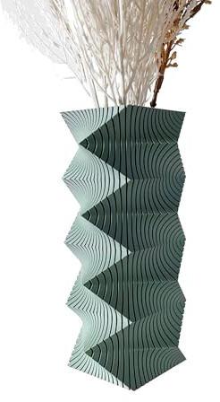 Tafunker Creative Plastic Vase, Geometric Desktop Decorative Vase, Living Room Ornaments Vase Hydroponic Creative Flower Arrangement (Green, M)…
