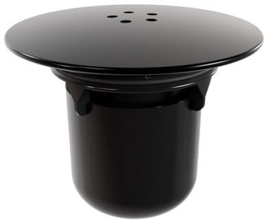 SVNR Universal Bodenablauf mit Geruchsverschluss und Abdeckung, Edelstahl 304 und ABS, für Dusche und Badewanne (H 95mm/Ø 115mm, Schwarz)