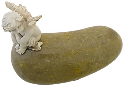 Andys Steinwelt Grabstein mit Grabengel personalisiert mit Name, Datum 1004 | Gedenkstein mit Schutzengel und Wunschtext für Urnengrab, Trauerstein für Sternenkind, Grabdeko & Grabschmuck Geschenke