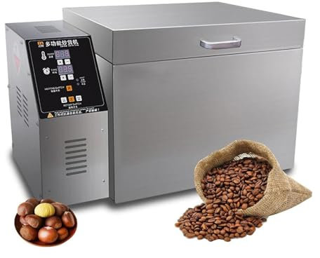 Commercial Electric Coffee Bean Roaster - Adjustable Temperature 0-350°C & 0-99min Timer, Perfect for Roasting Grains, Sesame, Peanuts, Chestnuts, Capacity 4000g