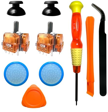 TMR Electromagnetic Joystick Replacement for Sony PlayStation 5,PS5 Controller Stick Repair Kit for Anti-Drift magnetic Resistance Stick,With Thumbstick Caps and Thumbstick Silicone Caps and Tools(2