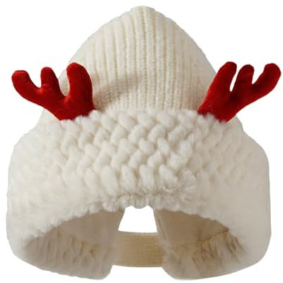 YIZITU Weihnachtsmütze für Erwachsene, dicker Plüsch, für Urlaub, Komfort-Innenfutter, Weihnachts- und Neujahrssymbol mit weißer Krempe, Weihnachtskostüme für Herren
