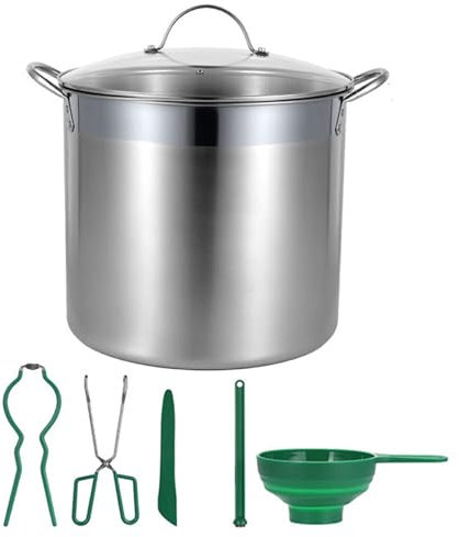 Canning Pot ＆ Canning Kit 7Pcs/Set 21.5 Qt Water Bath Canner Pot Food Grade Satinless Steel with Rack and Lid Supplies