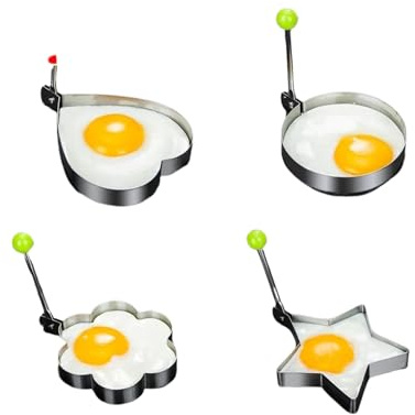 Stampo per uova fritte in acciaio inox, a forma di cuore, inizio, fiore, per pancake, frittate, colazione, utensile da cucina