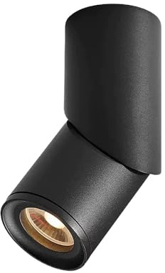 Jadssox Foco LED de Techo Ajustable - Luminaria Semi-Empotrada 12W, Luz Direccional de Acento, Rotación 360°, para Iluminación de Salón, Galería y Cuadros(Black-3000K)