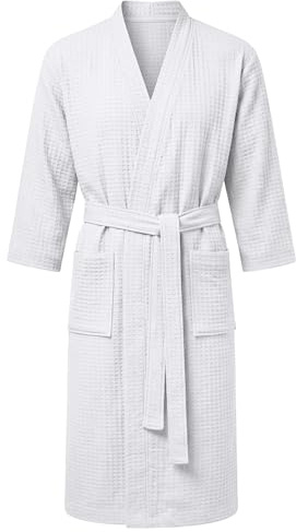AUYAO Badrock för kvinnor med bälte och 2 fickor, Badrock för män, mjuk och absorberande, snabbtorkande perfekt för hem, spa, bastu, gym